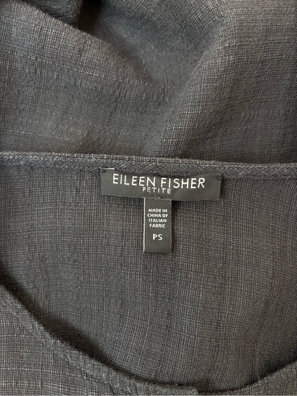 Eileen Fisher Textured Linen Blend Button Front Tunic Top Petite Small - Picture 8 of 10
